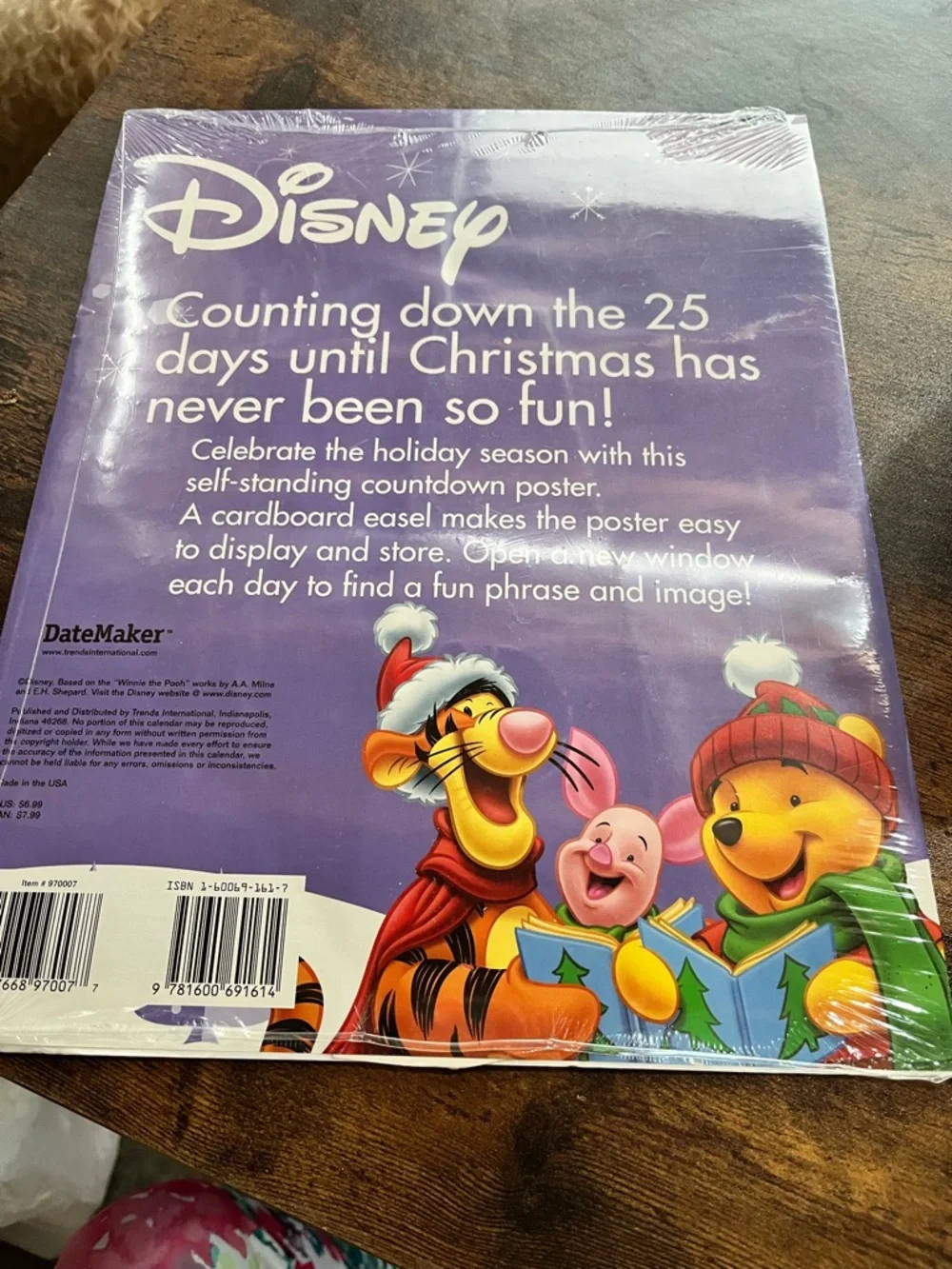 Disney Holiday Countdown Poster - Winnie the Pooh (Yellow)